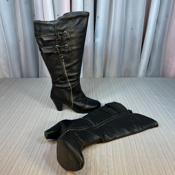 Penningtons WIDE CALF Knee High, Heeled Boots, Size 9 - Picture 3 of 14
